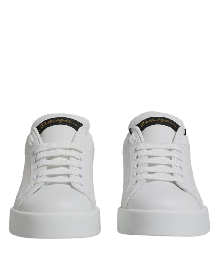 Dolce &amp; Gabbana White Leather Classic Low Top Sneakers Shoes