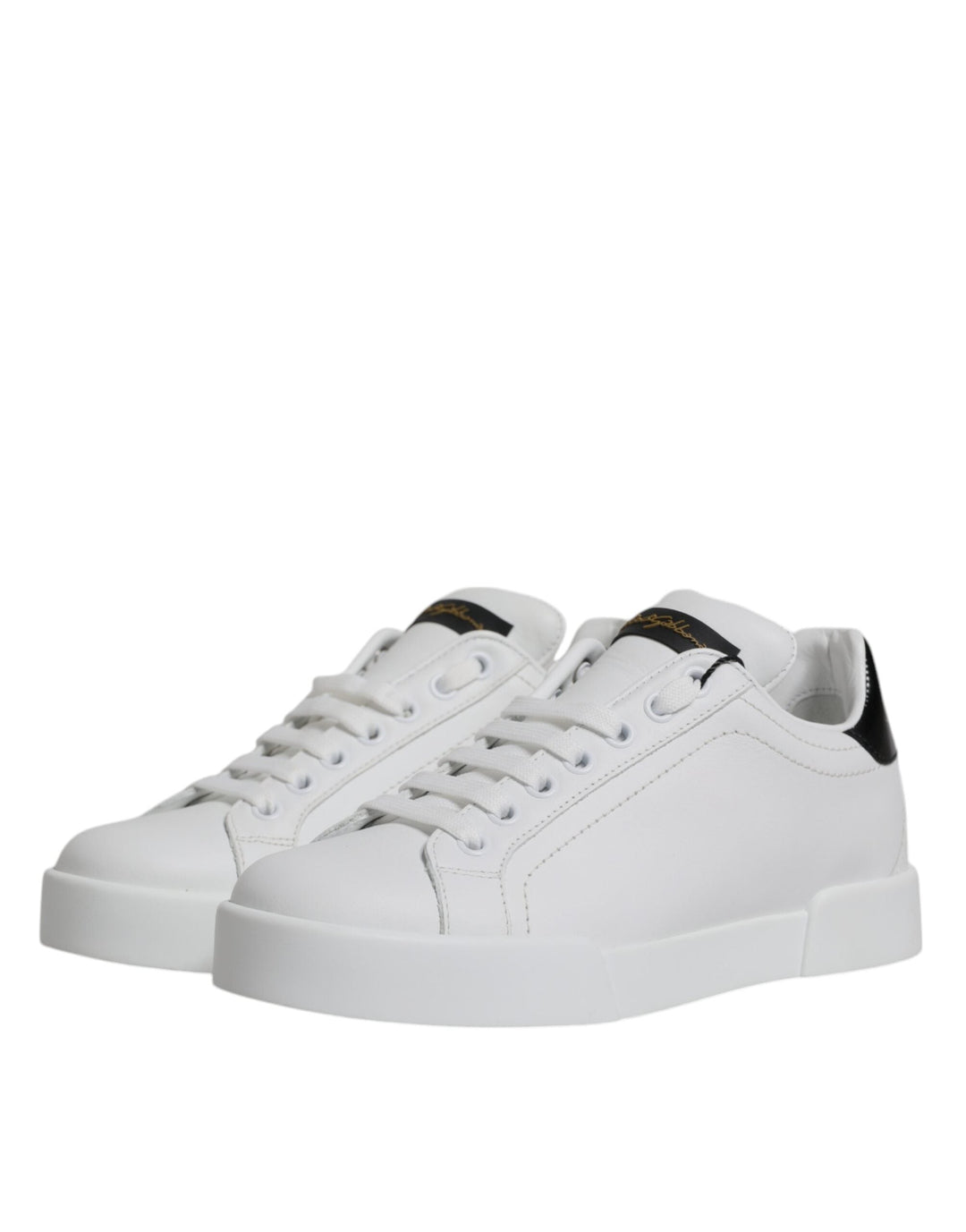 Dolce &amp; Gabbana White Leather Classic Low Top Sneakers Shoes
