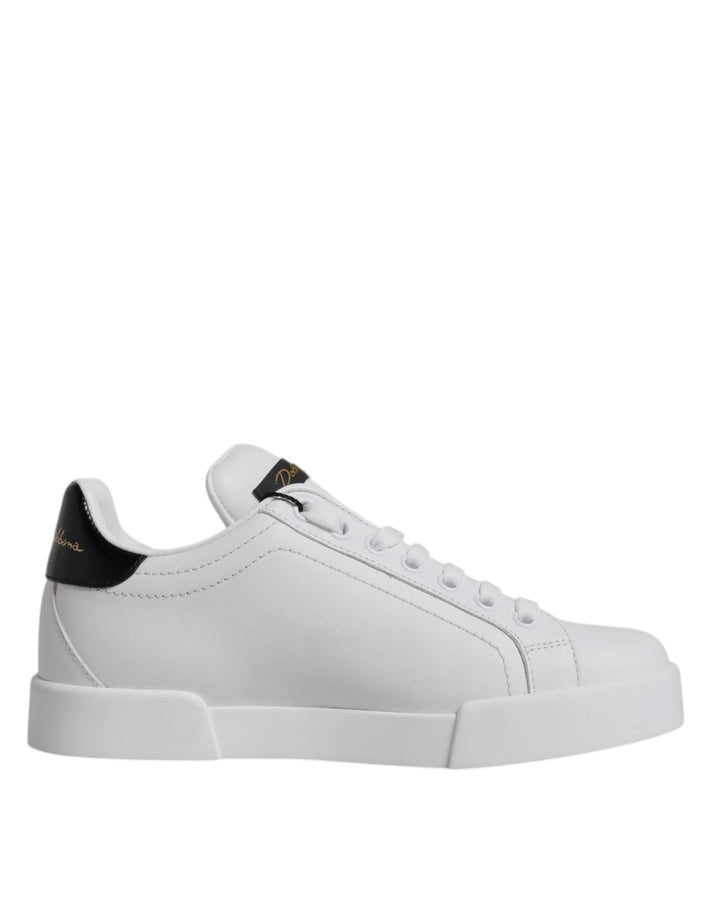 Dolce &amp; Gabbana White Leather Classic Low Top Sneakers Shoes