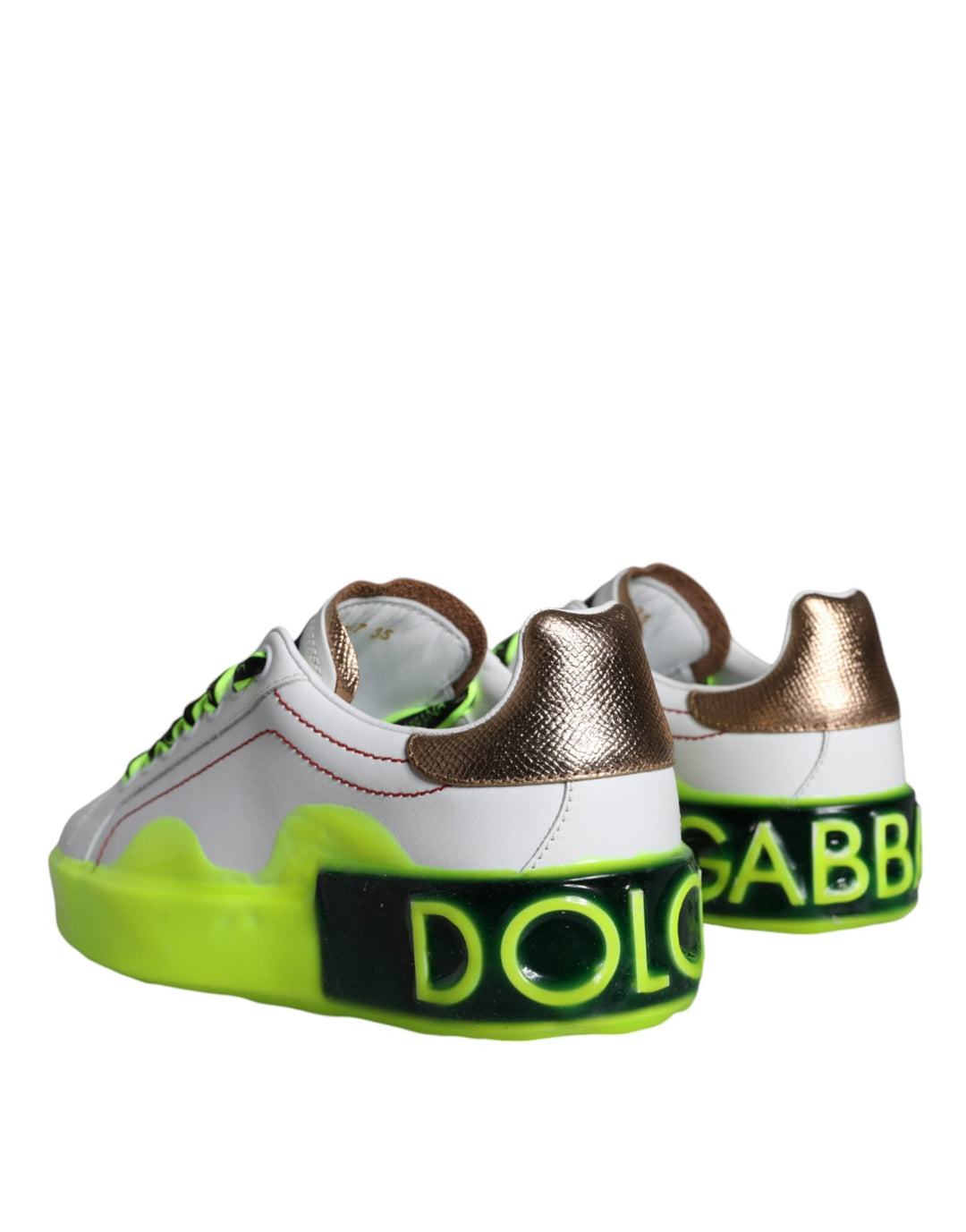 Dolce &amp; Gabbana White Leather Portofino Low Top Sneakers Shoes