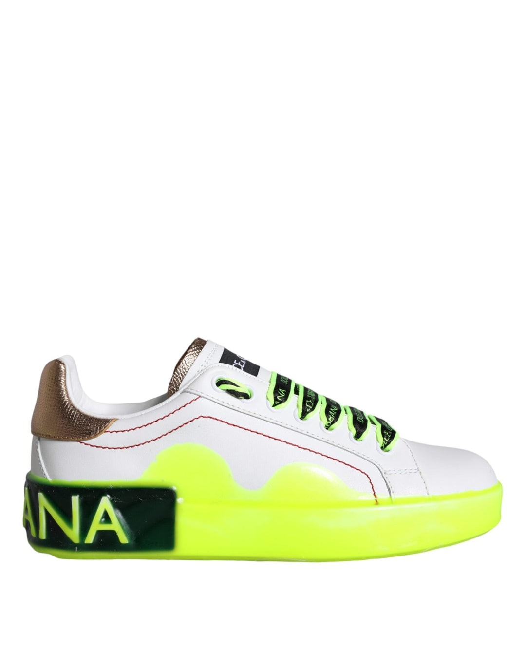 Dolce &amp; Gabbana White Leather Portofino Low Top Sneakers Shoes