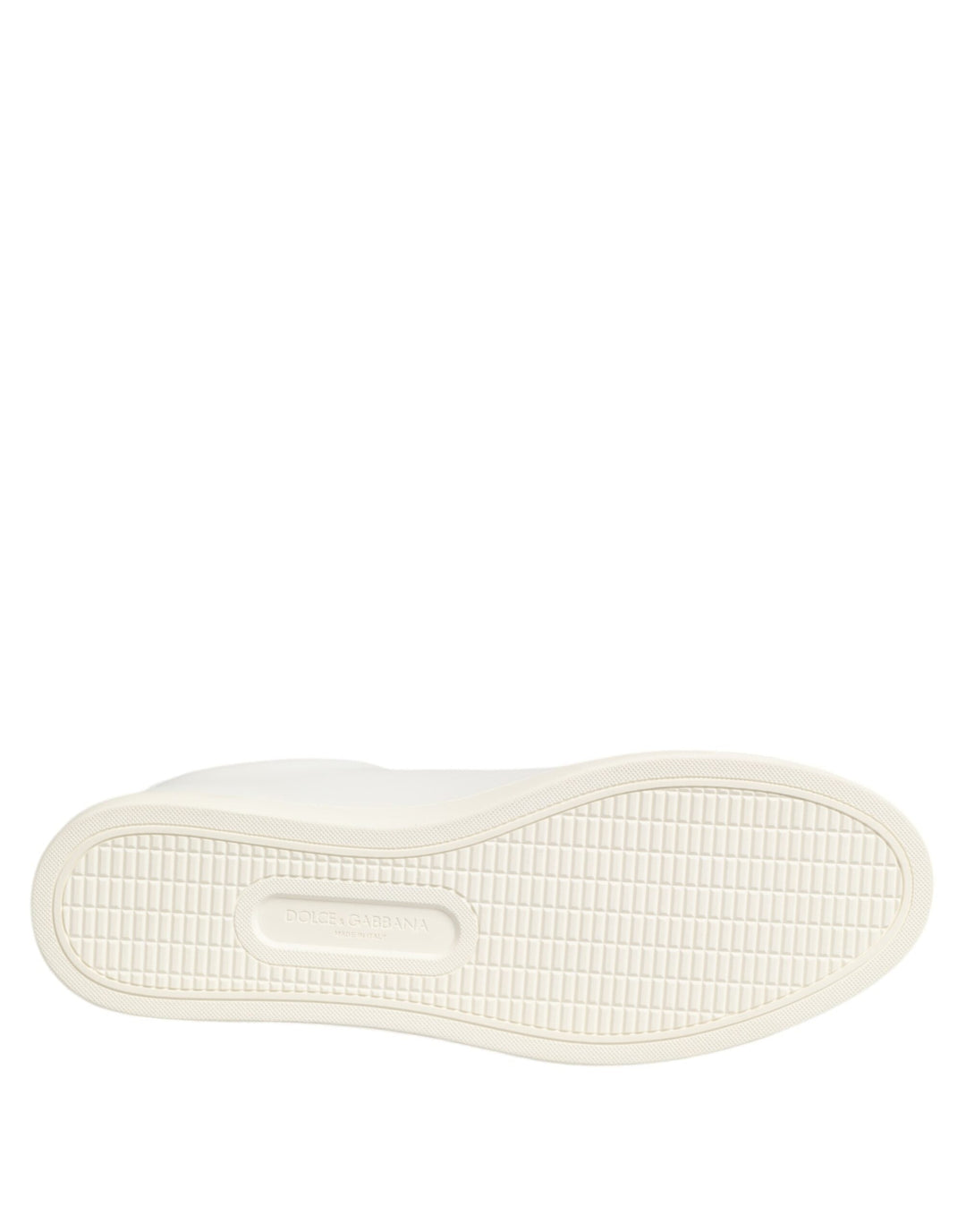 Dolce &amp; Gabbana White Leather Rose Embroidery Low-Top  Shoes