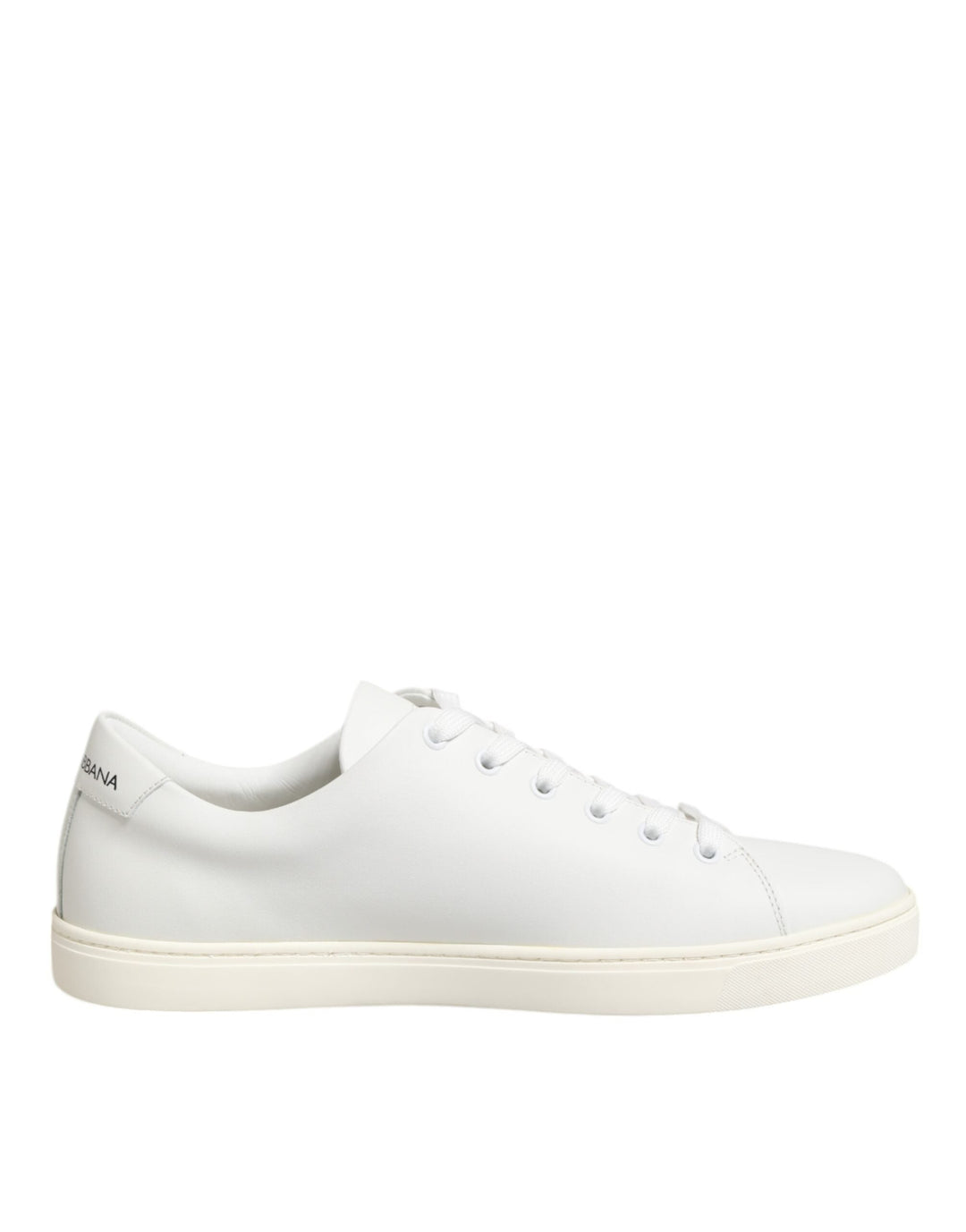 Dolce &amp; Gabbana White Leather Sacred Heart Patch Sneakers Shoes