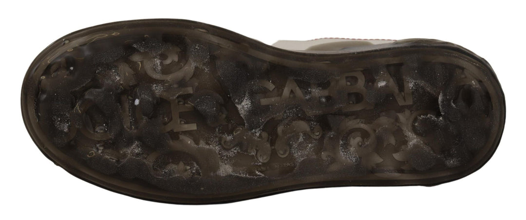 Dolce &amp; Gabbana White Leather Shoes Womens Logo Portofino Sneakers
