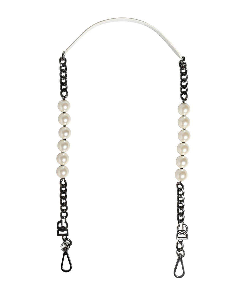 Women’s Dolce & Gabbana White Leather Silver Chain Bag Accessory Shoulder Strap