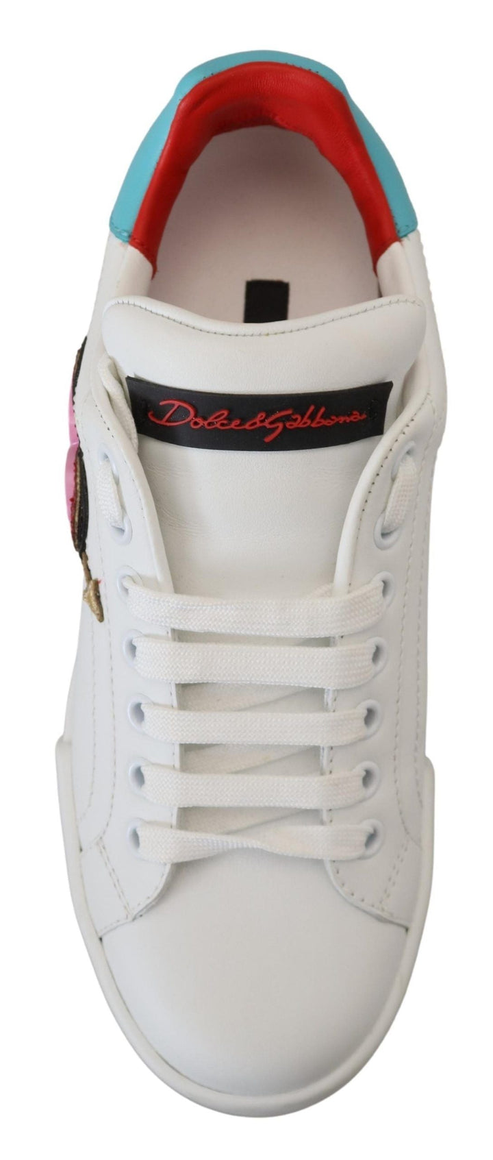 Baskets élégantes en cuir blanc Portofino de Dolce &amp;amp; Gabbana