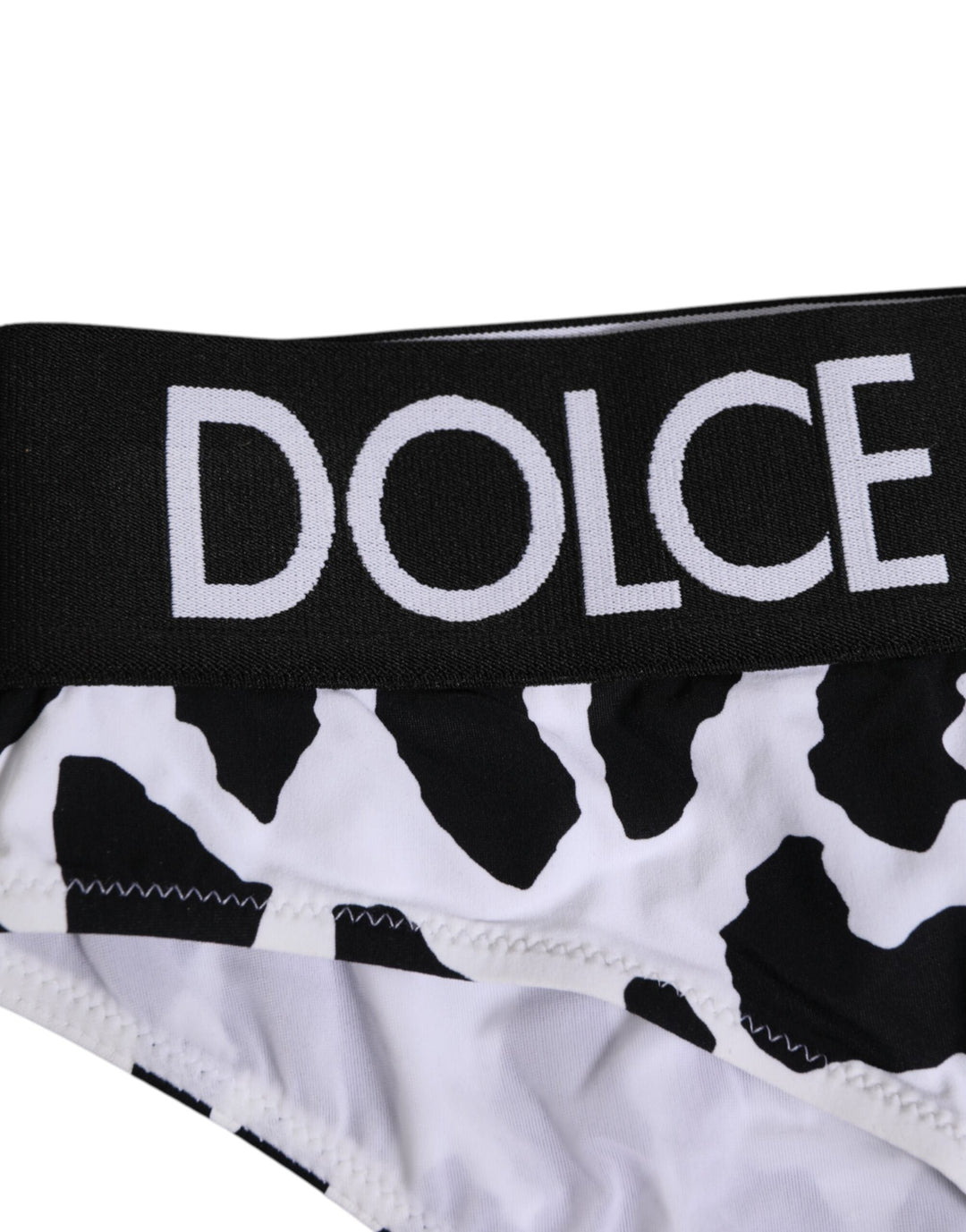 Women’s Dolce &amp; Gabbana White Leopard Nylon High Waist Panty Underwear