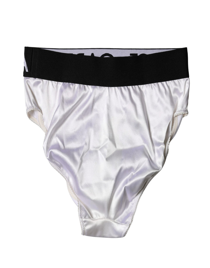 Women’s Dolce &amp; Gabbana White Logo Brief High Waist Panty Underwear