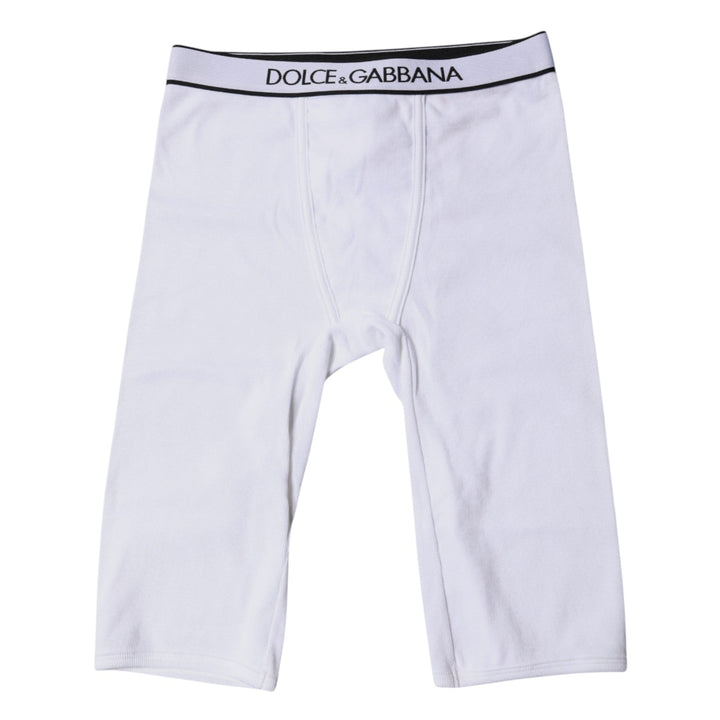 Women’s Dolce &amp; Gabbana White Logo Cotton Cropped Tights Underwear