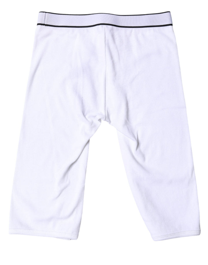Women’s Dolce &amp; Gabbana White Logo Cotton Cropped Tights Underwear