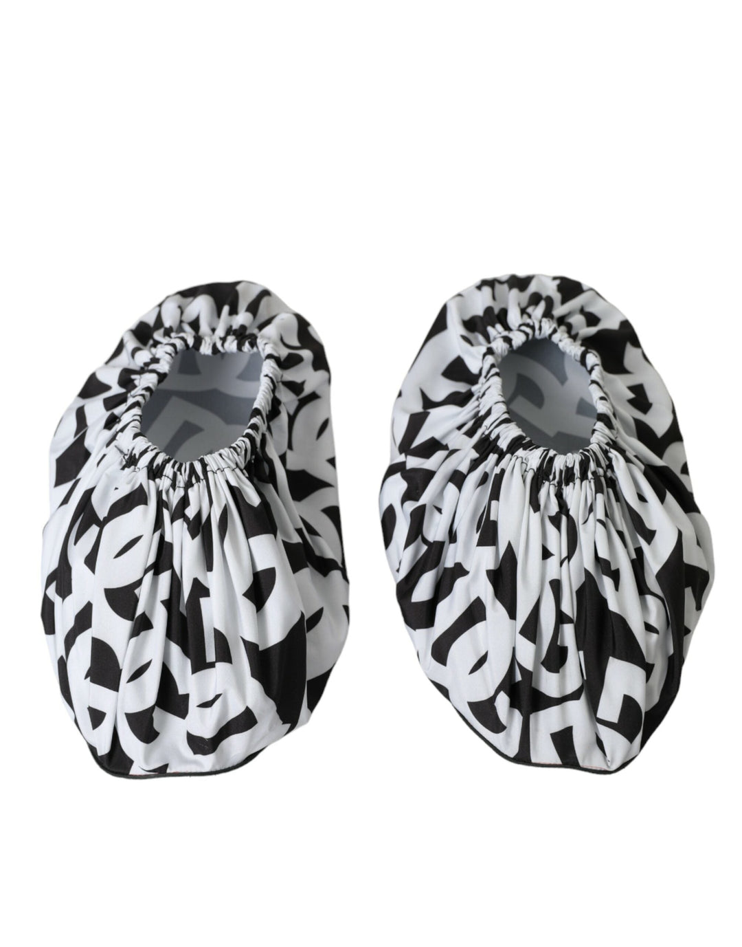 Women’s Dolce &amp; Gabbana White Logo Print Nylon Slip on Flats Shoes