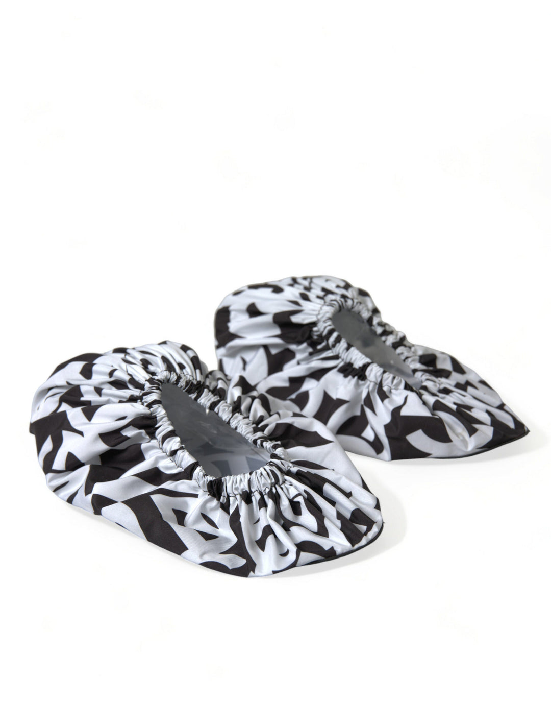 Women’s Dolce &amp; Gabbana White Logo Print Nylon Slip on Flats Shoes