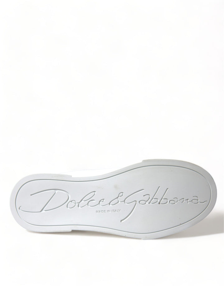 Dolce &amp; Gabbana White Love Patch Portofino Classic Sneakers Shoes