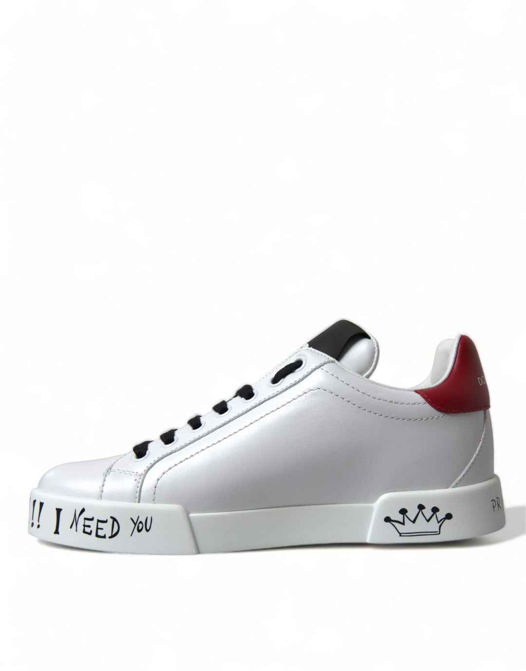 Dolce &amp; Gabbana White Love Patch Portofino Classic Sneakers Shoes