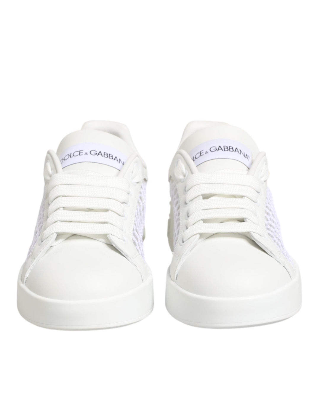 Dolce &amp; Gabbana White Mesh Inserts Low Top Sneakers Shoes