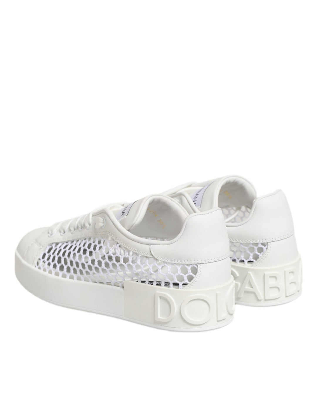 Dolce &amp; Gabbana White Mesh Inserts Low Top Sneakers Shoes