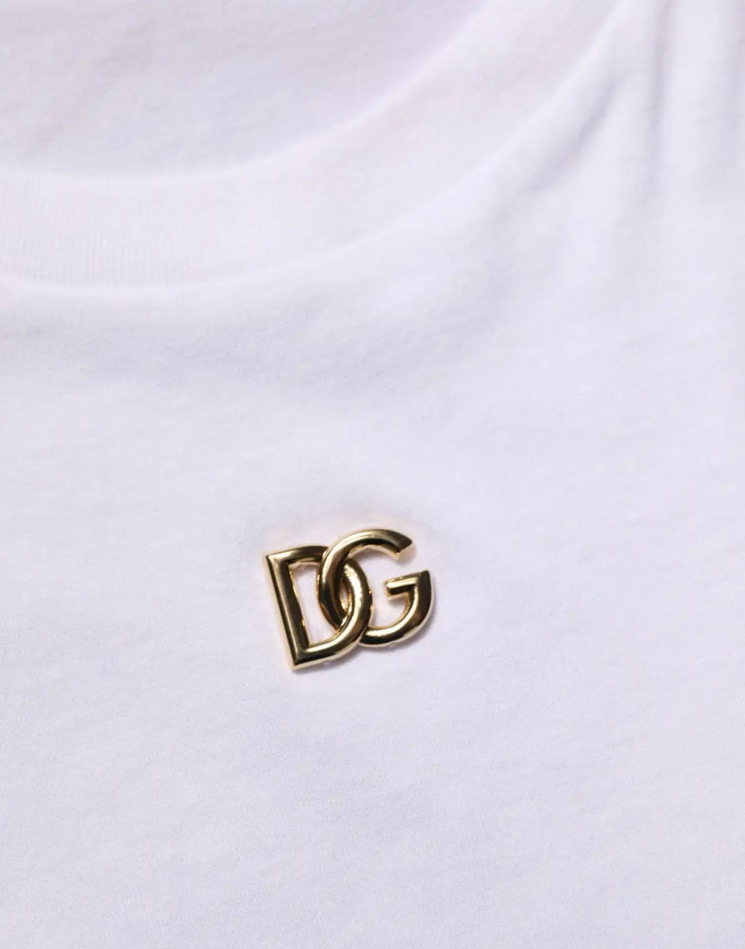 Women’s Dolce &amp; Gabbana White Metal Dg Logo Short Sleeves T-shirt