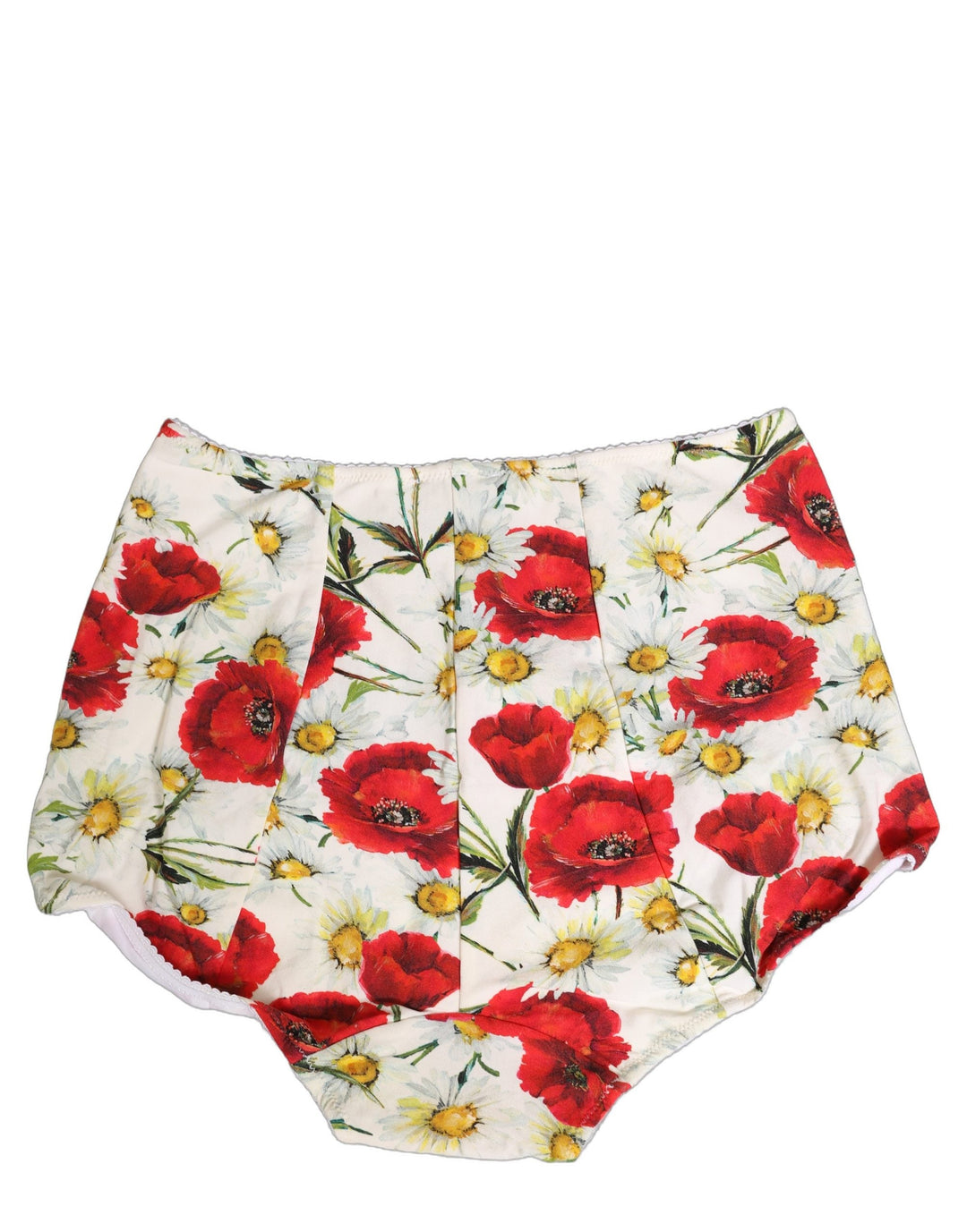 Women’s Dolce &amp; Gabbana White Nylon Floral High Waisted Girdle Underwear