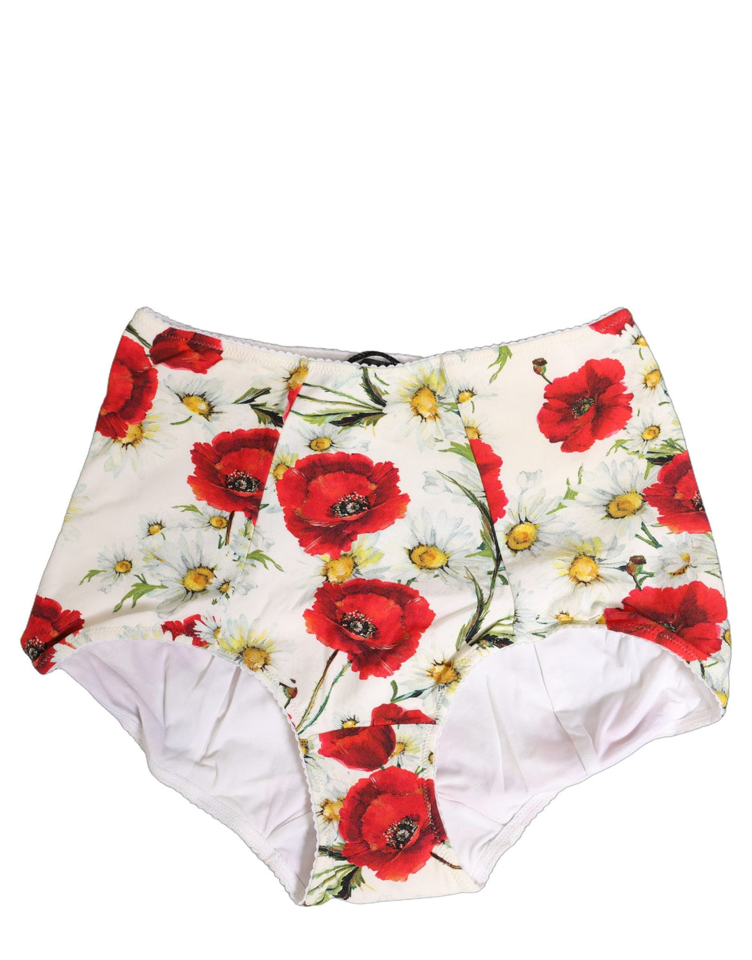 Women’s Dolce &amp; Gabbana White Nylon Floral High Waisted Girdle Underwear