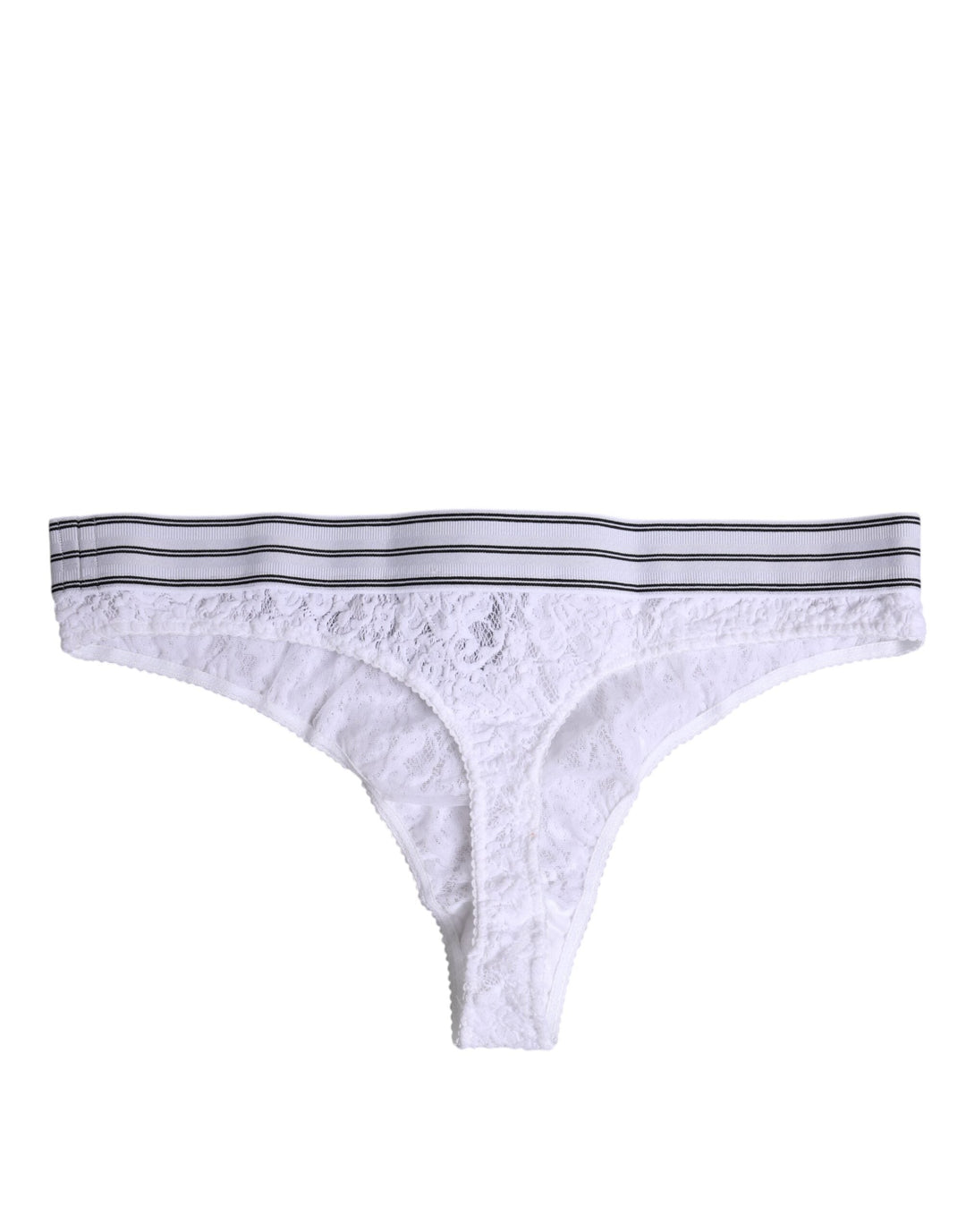 Women’s Dolce &amp; Gabbana White Nylon Floral Lace Bottom Panty Underwear
