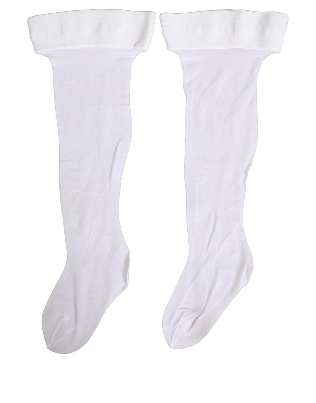Women’s Dolce &amp; Gabbana.white Nylon Logo Calf Long Women Accessory Socks