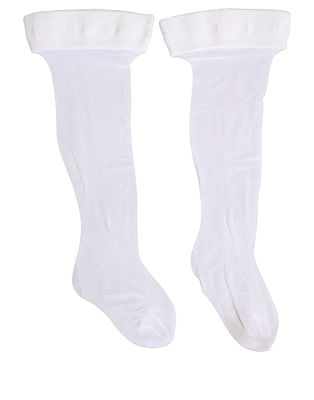 Women’s Dolce &amp; Gabbana.white Nylon Logo Calf Long Women Accessory Socks