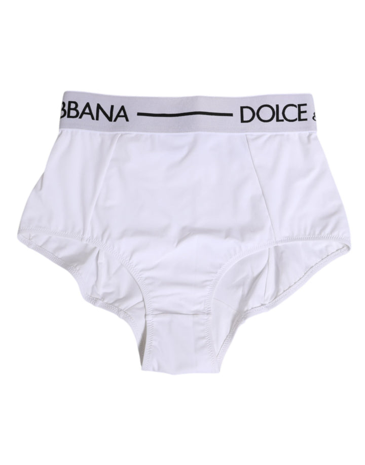 Women’s Dolce &amp; Gabbana White Nylon Logo Waistband Coulotte Underwear