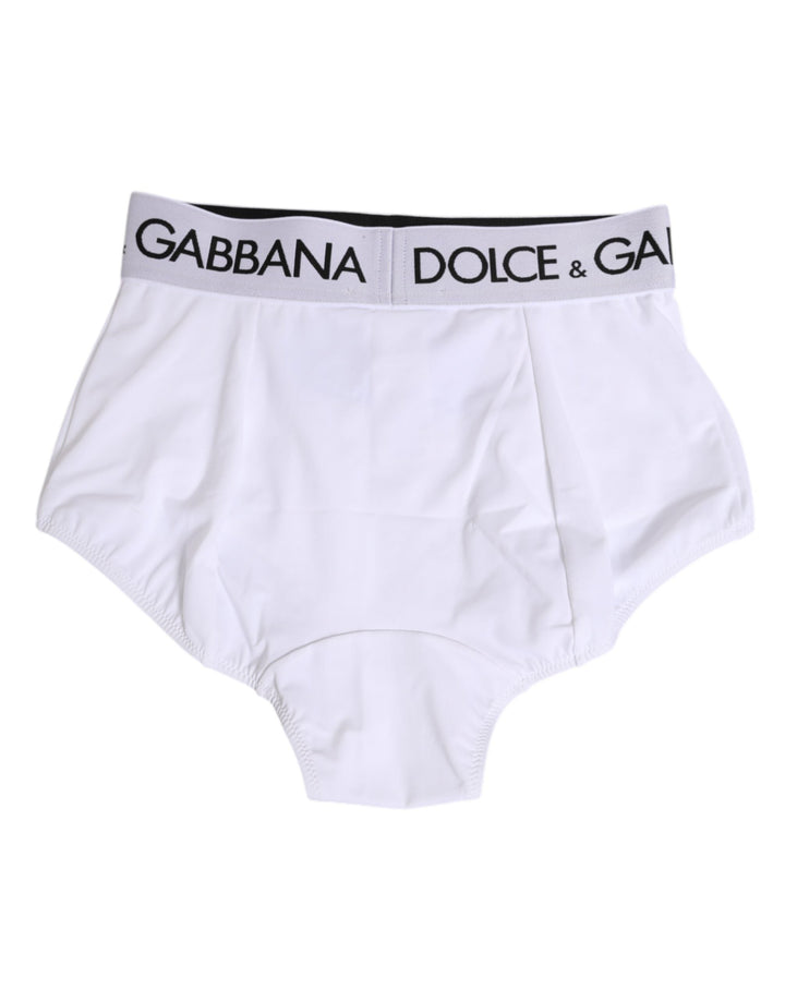 Women’s Dolce &amp; Gabbana White Nylon Logo Waistband Coulotte Underwear