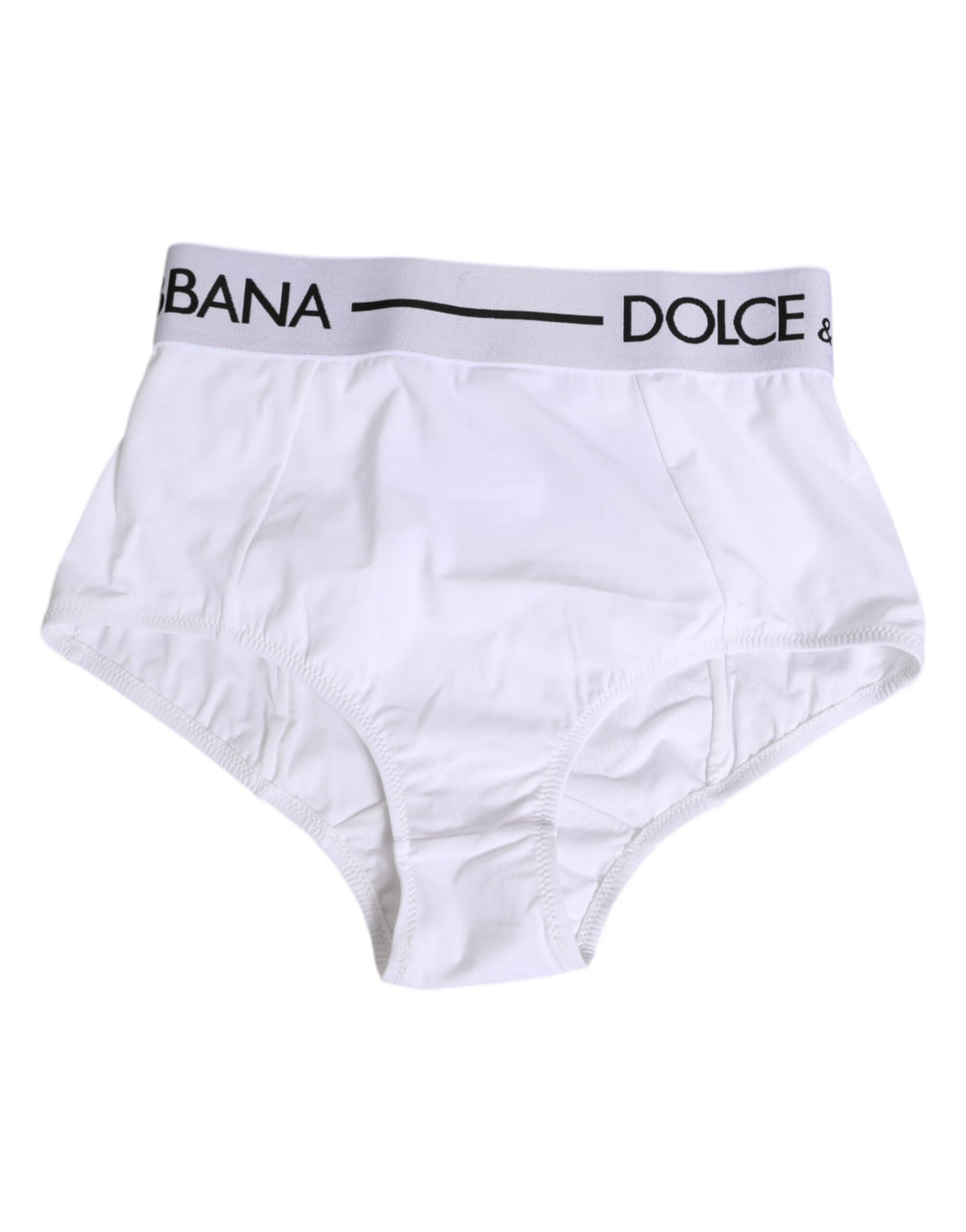 Women’s Dolce &amp; Gabbana White Nylon Logo Waistband Panty Underwear