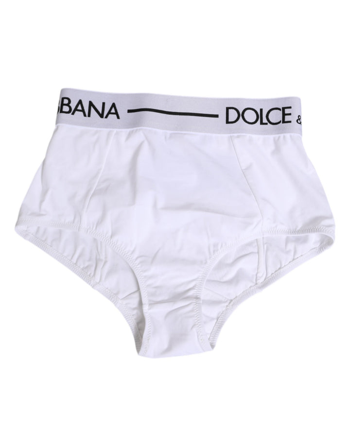 Women’s Dolce &amp; Gabbana White Nylon Logo Waistband Panty Underwear