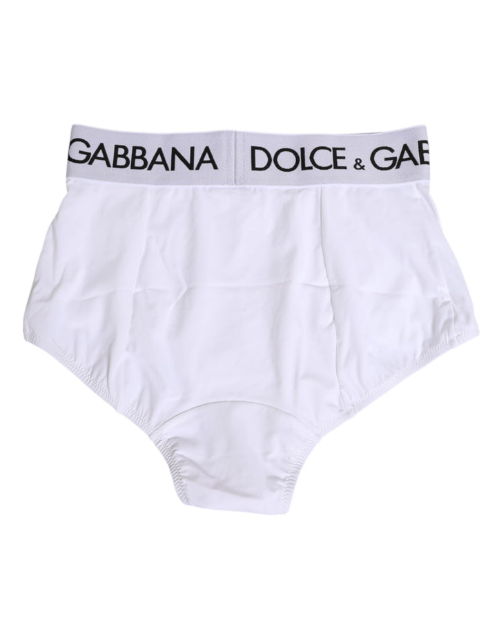 Women’s Dolce &amp; Gabbana White Nylon Logo Waistband Panty Underwear
