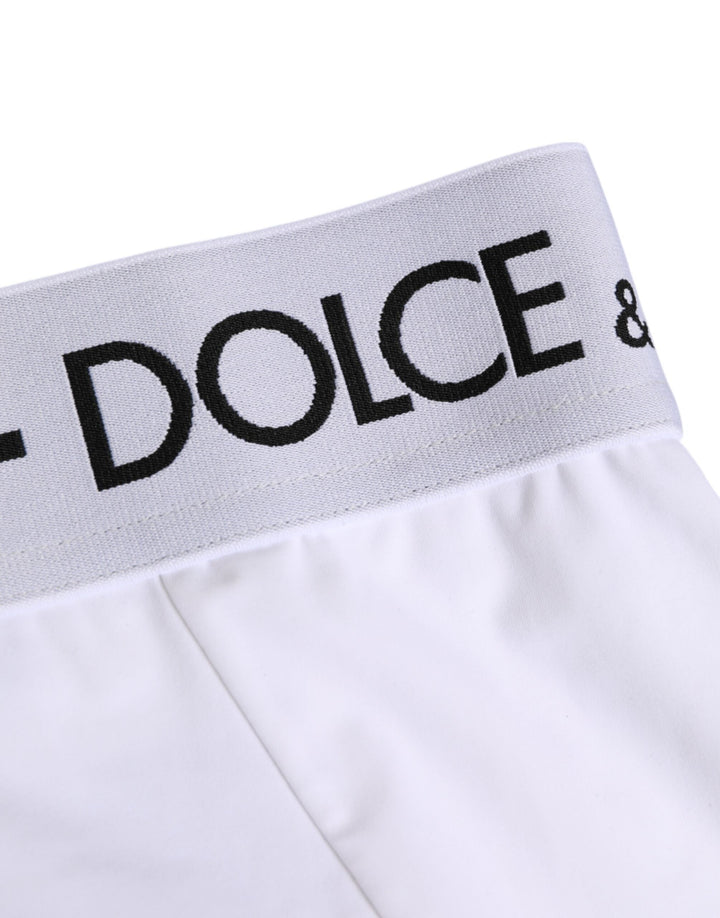Women’s Dolce &amp; Gabbana White Nylon Logo Waistband Panty Underwear