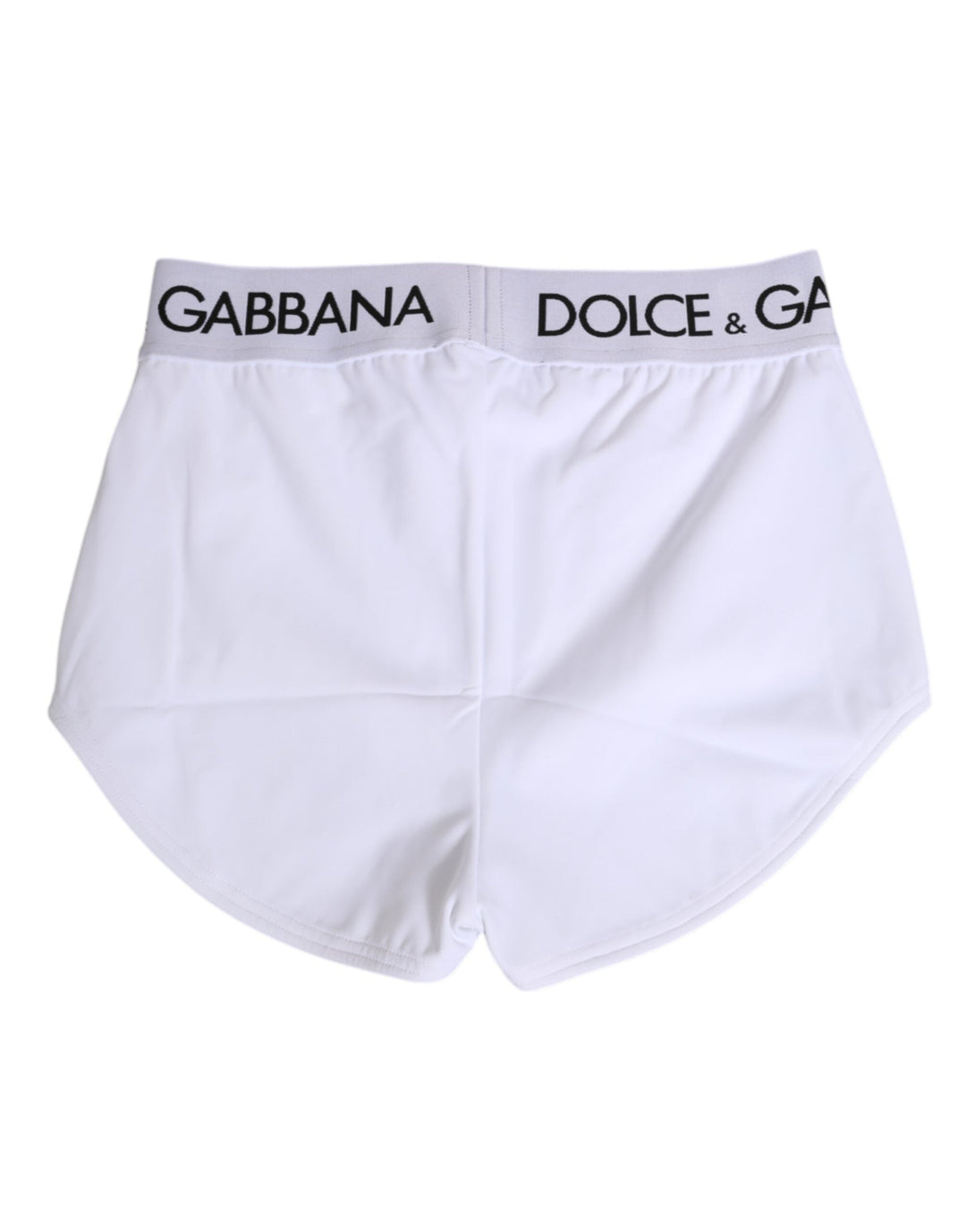 Women’s Dolce &amp; Gabbana White Nylon Logo Waistband Shorts Underwear