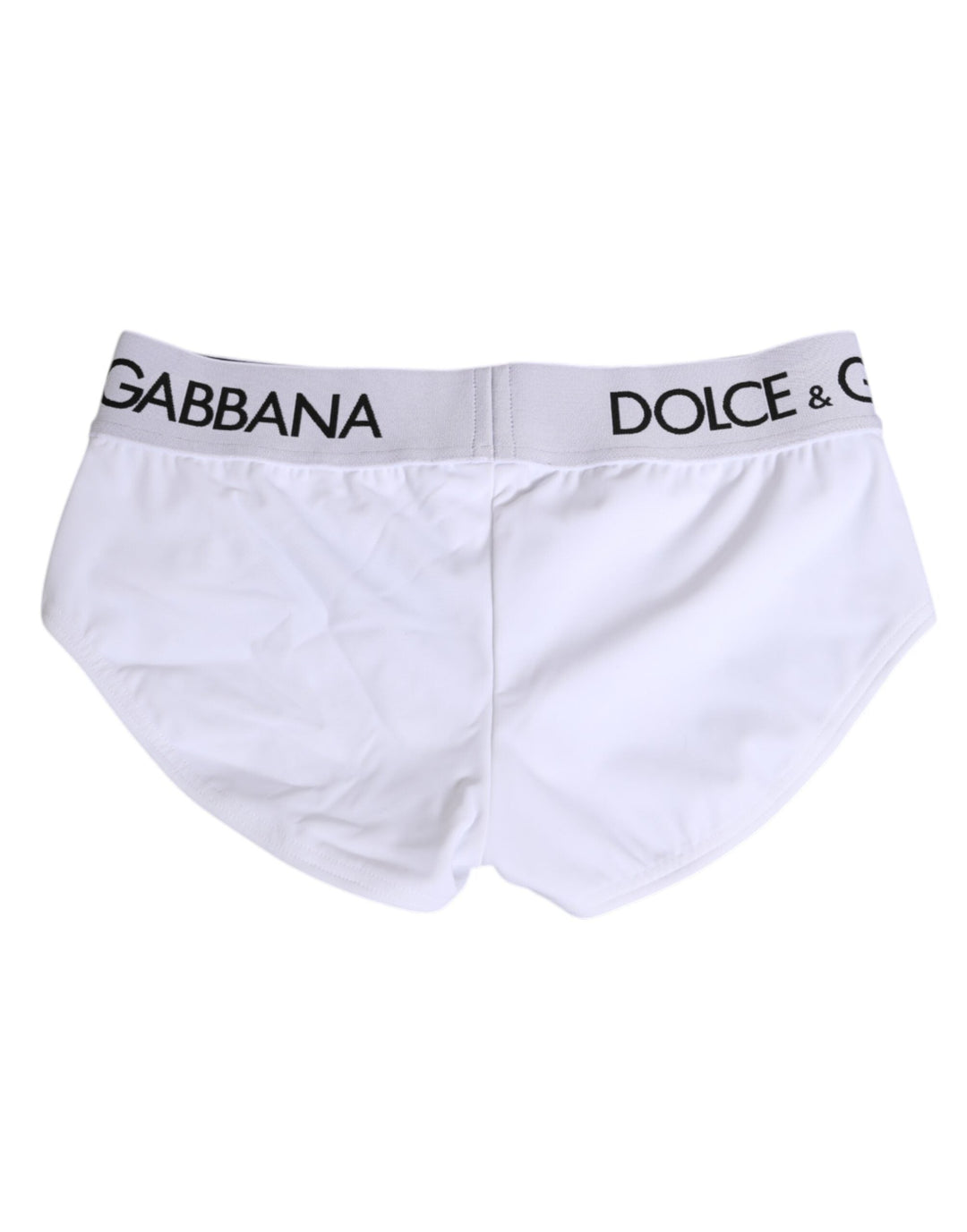 Women’s Dolce &amp; Gabbana White Nylon Logo Waistband Shorts Underwear