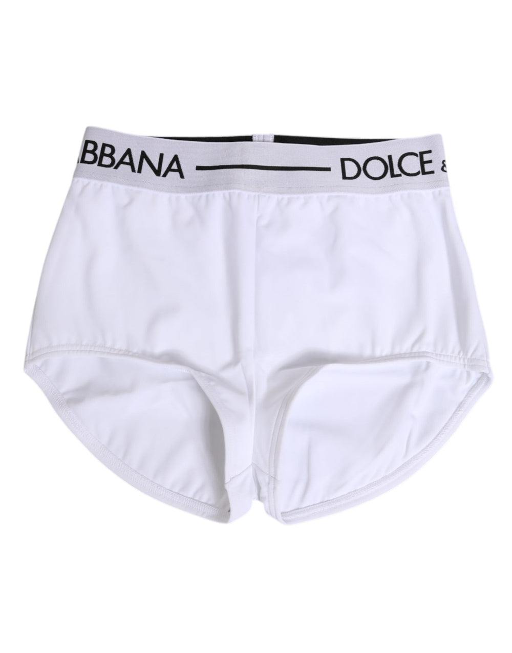 Women’s Dolce & Gabbana White Nylon Logo Waistband Shorts Underwear