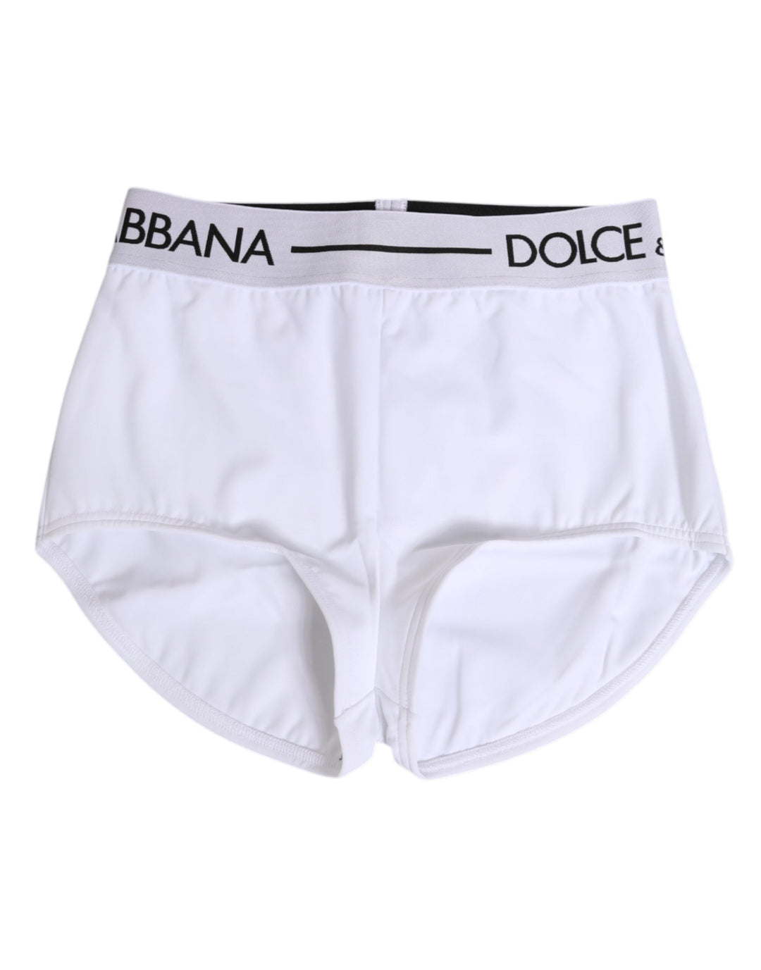 Women’s Dolce &amp; Gabbana White Nylon Logo Waistband Shorts Underwear