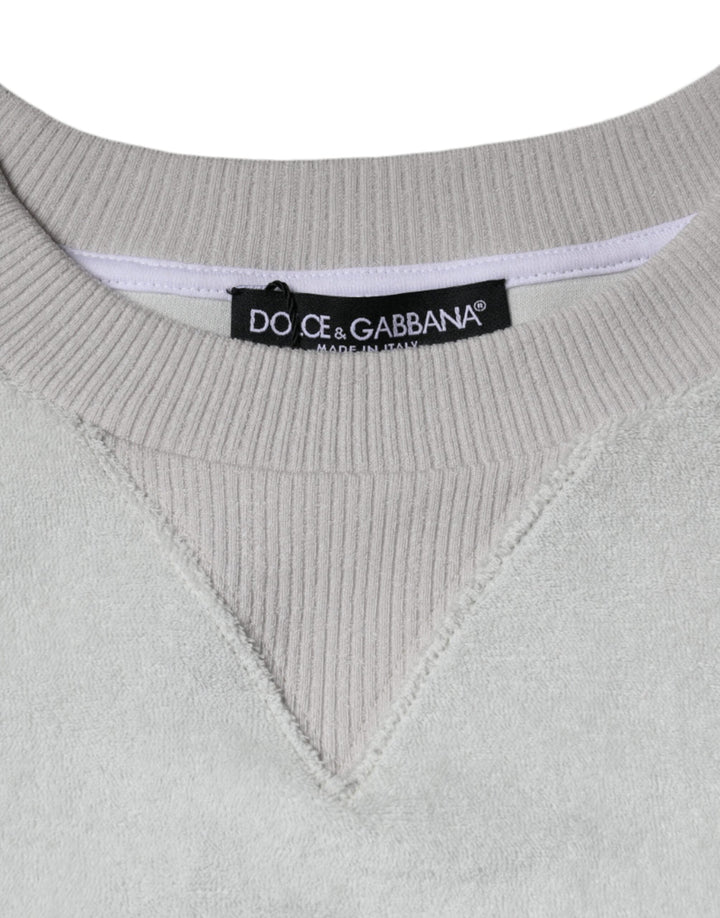 Women’s Dolce &amp; Gabbana White Nylon Stretch Crew Neck Pullover Sweater
