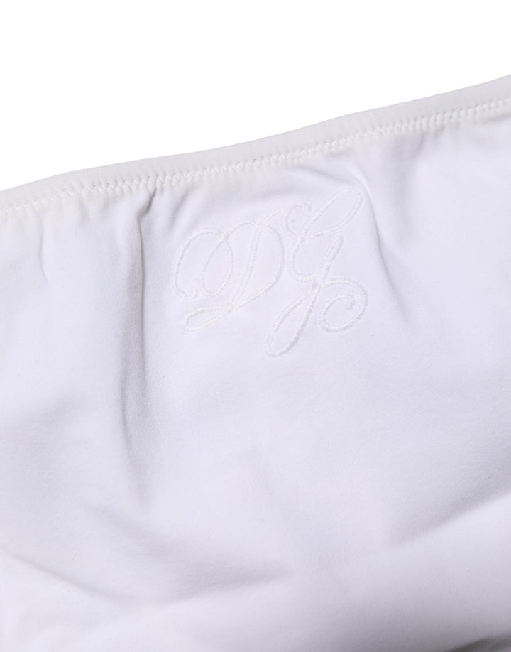 Women’s Dolce &amp; Gabbana White Nylon Stretch Mid Waist Brief Panty Underwear