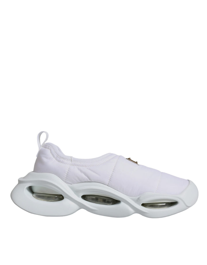Zapatillas bajas de tela acolchada blancas de Dolce &amp;amp; Gabbana