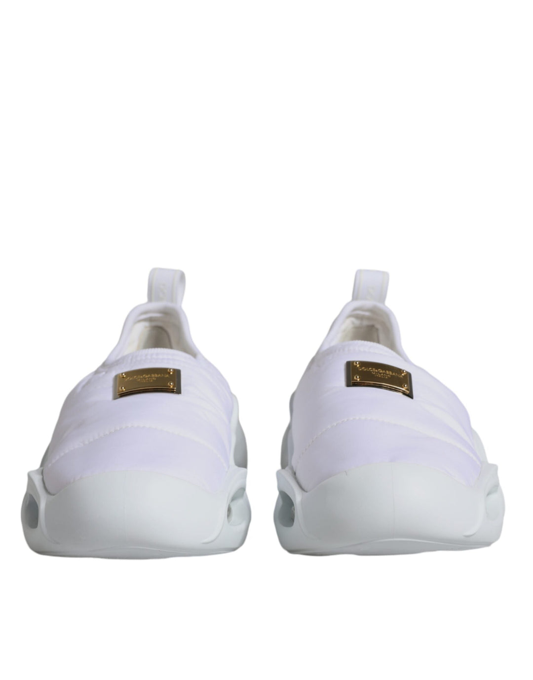 Zapatillas bajas de tela acolchada blancas de Dolce &amp;amp; Gabbana