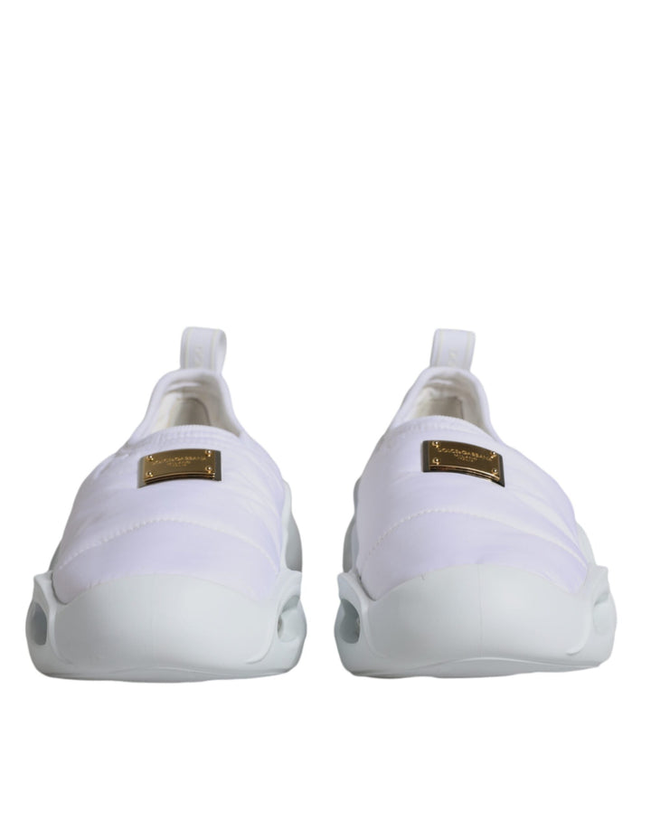 Zapatillas bajas de tela acolchada blancas de Dolce &amp;amp; Gabbana