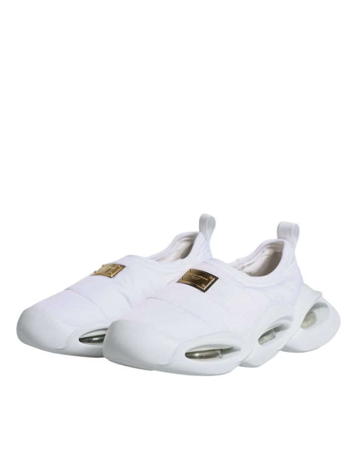 Zapatillas bajas de tela acolchada blancas de Dolce &amp;amp; Gabbana