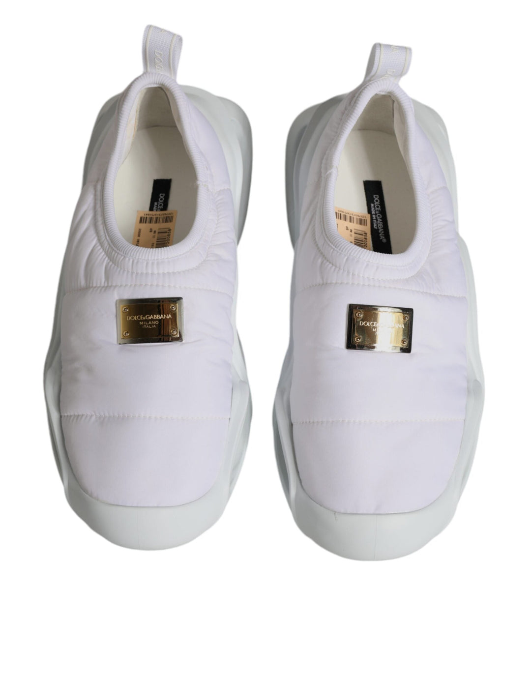 Zapatillas bajas de tela acolchada blancas de Dolce &amp;amp; Gabbana