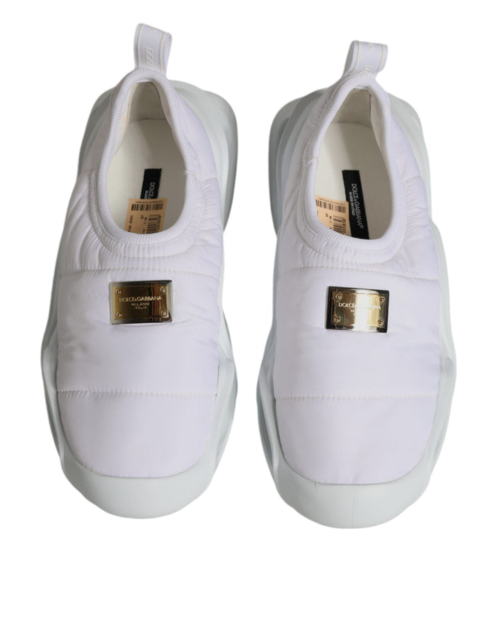 Zapatillas bajas de tela acolchada blancas de Dolce &amp;amp; Gabbana