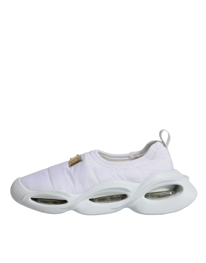 Zapatillas bajas de tela acolchada blancas de Dolce &amp;amp; Gabbana