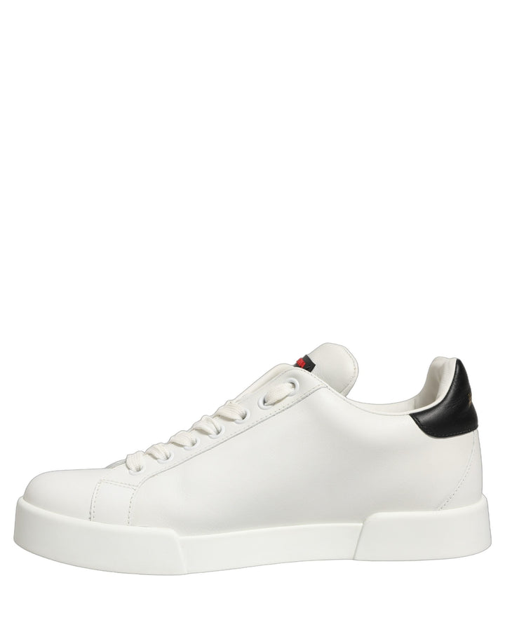 Dolce &amp; Gabbana White Patch Calfskin Nappa Portofino Sneakers Shoes