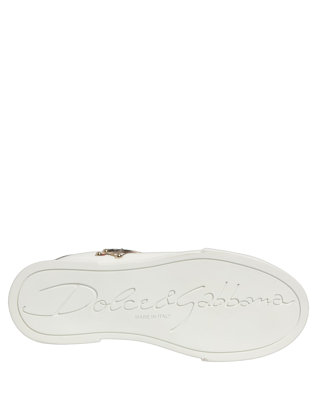 Dolce &amp; Gabbana White Patch Calfskin Nappa Portofino Sneakers Shoes