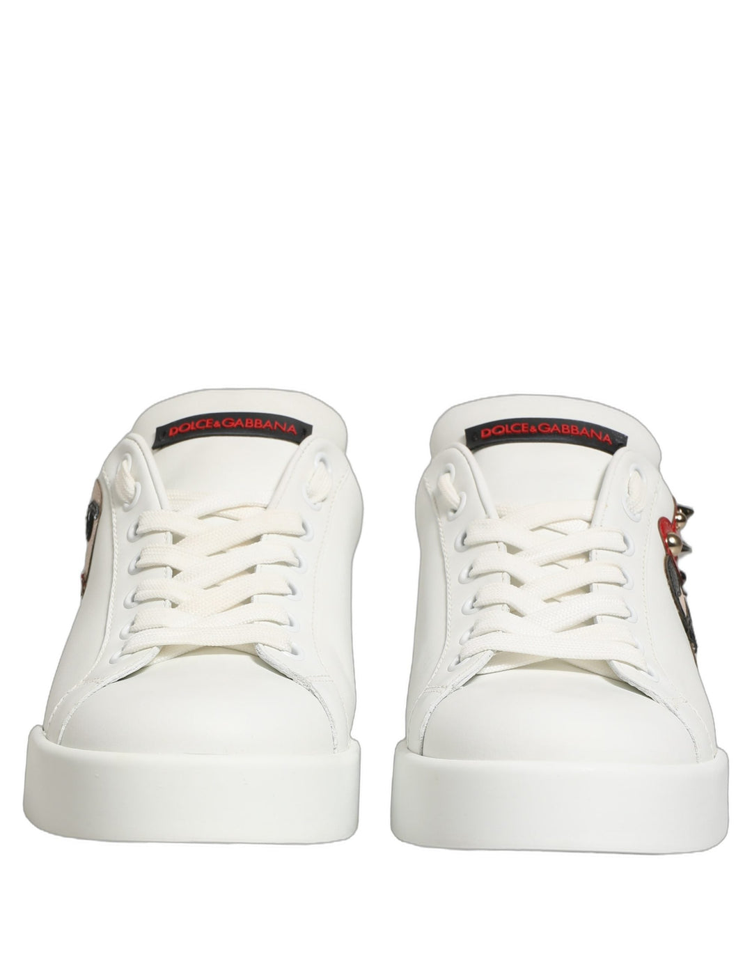 Dolce &amp; Gabbana White Patch Calfskin Nappa Portofino Sneakers Shoes