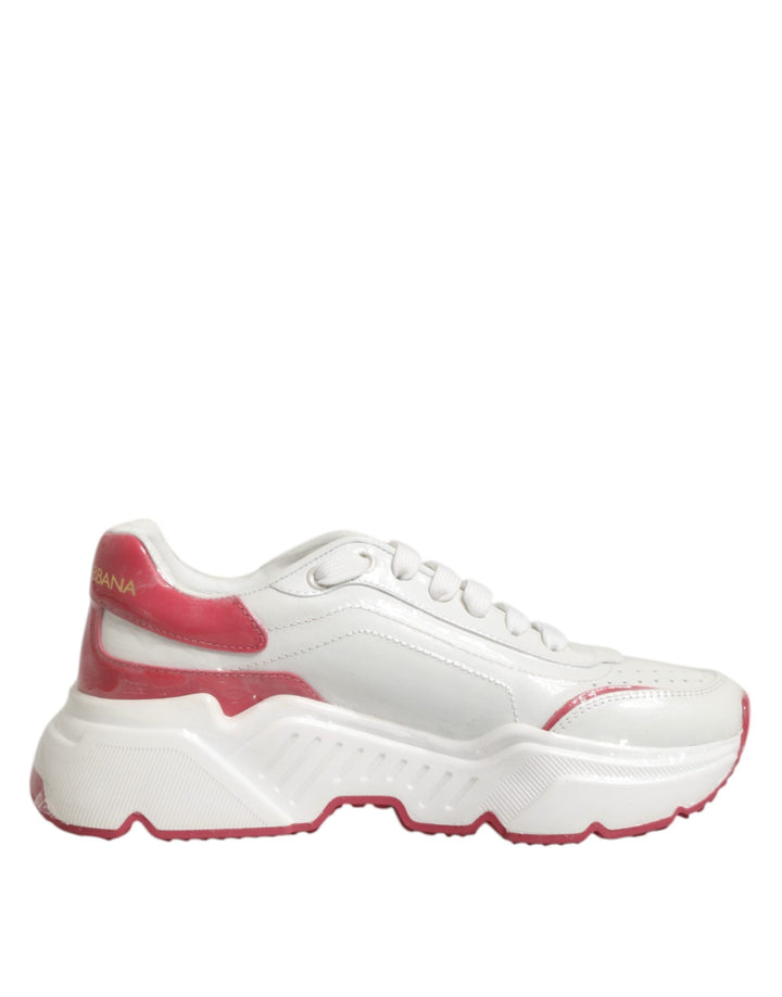 Dolce &amp; Gabbana White Pink Daymaster Low Top Sneakers Shoes