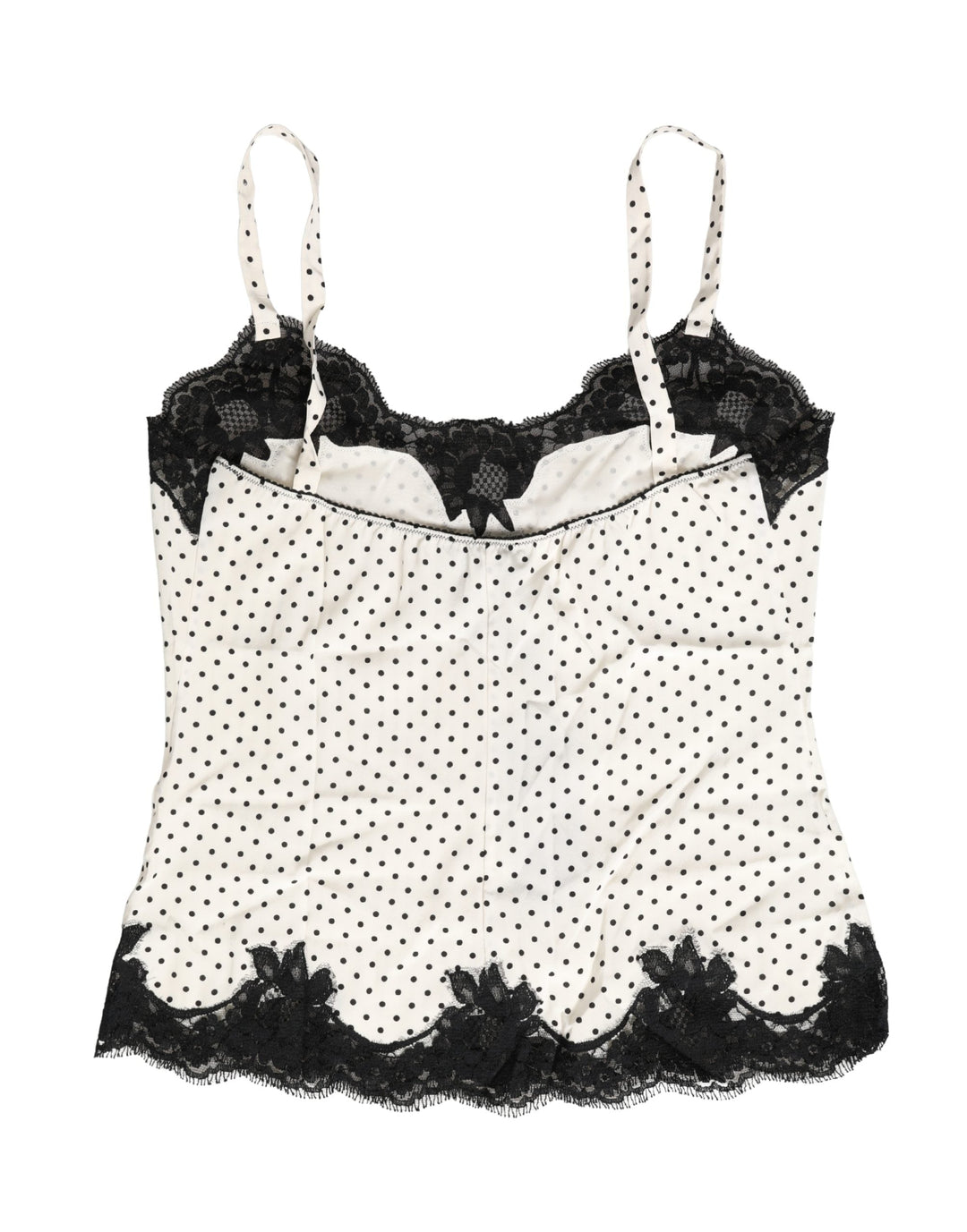 Women’s Dolce &amp; Gabbana White Polka Dot Lace-trimmed Camisole Top Underwear